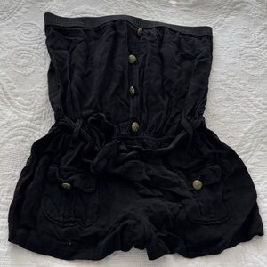 Forever 21 Black Elastic Waistband Romper